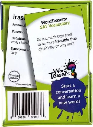 SAT Vocabulary - Word Teaser Card Game - Tampa Home & Garden Store
