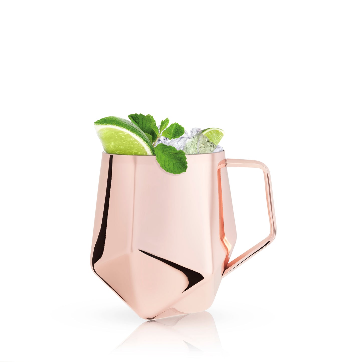 Seneca Faceted Copper Moscow Mule Mug for Drinks