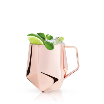 Seneca Faceted Copper Moscow Mule Mug for Drinks