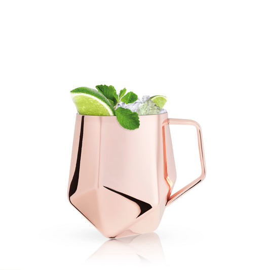 Seneca Faceted Copper Moscow Mule Mug for Drinks