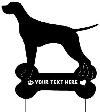 Pointer Memorial Dog Wall Art black silhouette lawn ornament with bone by Rustica Ornamentals on Tampa Home & Garden Store