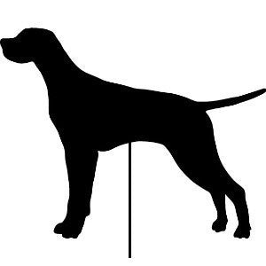 Pointer Memorial dog silhouette lawn ornament by Rustica Ornamentals, black metal stake on Tampa Home & Garden Store