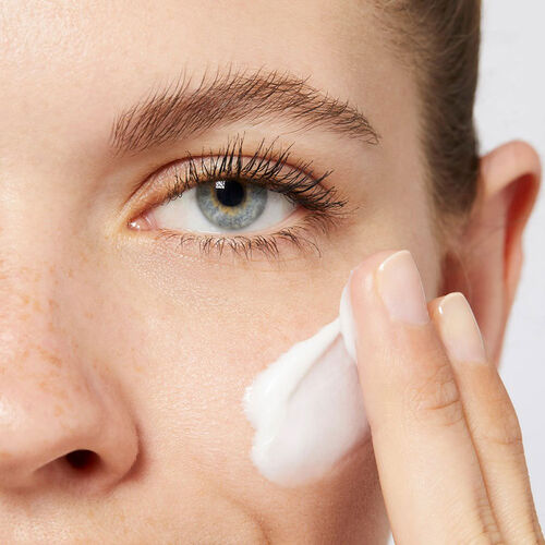 Polaar Revitalizing Night Cream with Boreal Algae applied to a woman's cheek on Tampa Home & Garden Store