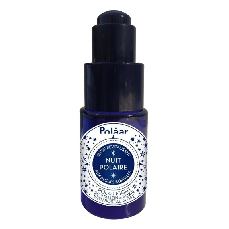 Polaar Night Revitalizing Elixir Glow Serum bottle with blue pump, 15 ml on Tampa Home & Garden Store