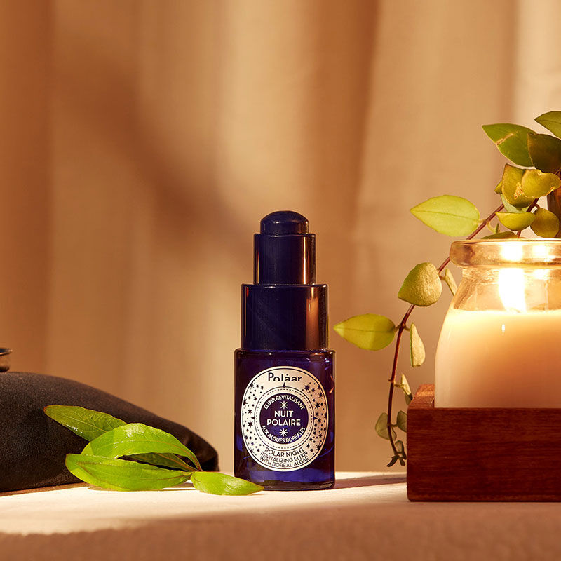 Polaar Night Revitalizing Elixir Glow Serum 15 ml blue glass pump bottle skincare serum on Tampa Home & Garden Store