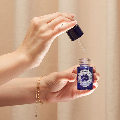 Polaar Night Revitalizing Elixir Glow Serum in blue glass dropper bottle, 15 ml on Tampa Home & Garden Store