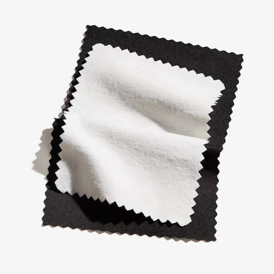 Jewelry polishing cloth, white microfiber on black backing, by ALEX AND ANI on Tampa Home & Garden Store