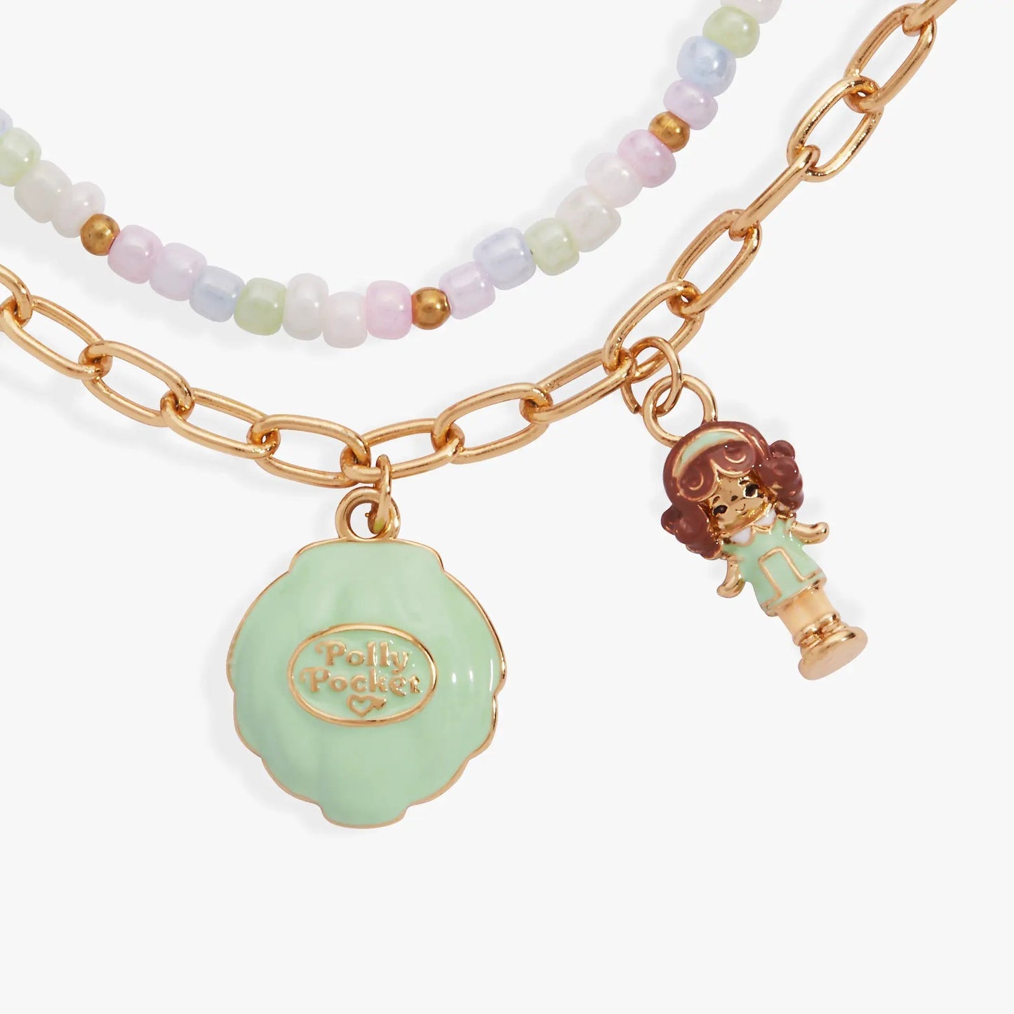 Polly Pocket 2 Row Charm Bracelet With Doll Charm