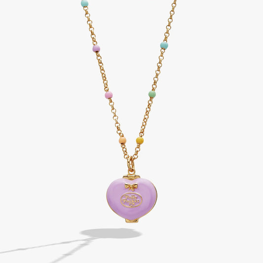 Polly Pocket House Locket Necklace on gold-tone chain with pastel beads and lavender locket pendant on Tampa Home & Garden Store