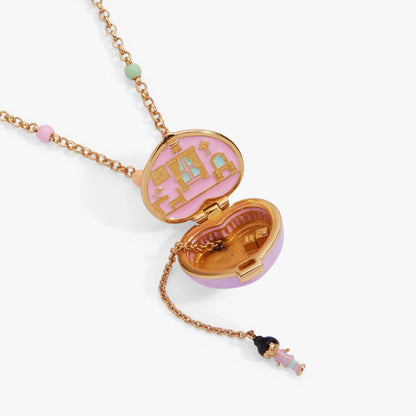 Polly Pocket House Locket Necklace with Charm