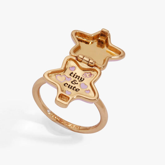 Polly Pocket Locket Ring by Alex and Ani rose-gold star locket with tiny inscription inside on Tampa Home & Garden Store