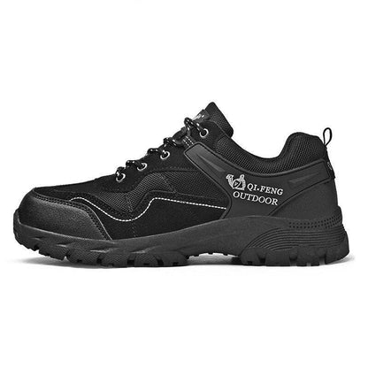 Stevvex black outdoor hiking sneakers with mesh upper and rugged outsole on Tampa Home & Garden Store