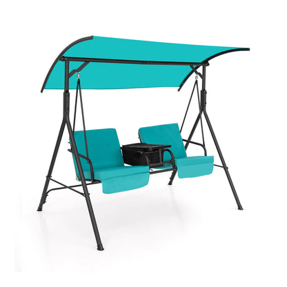 Columpio de Porche con Toldo Ajustable - Beige