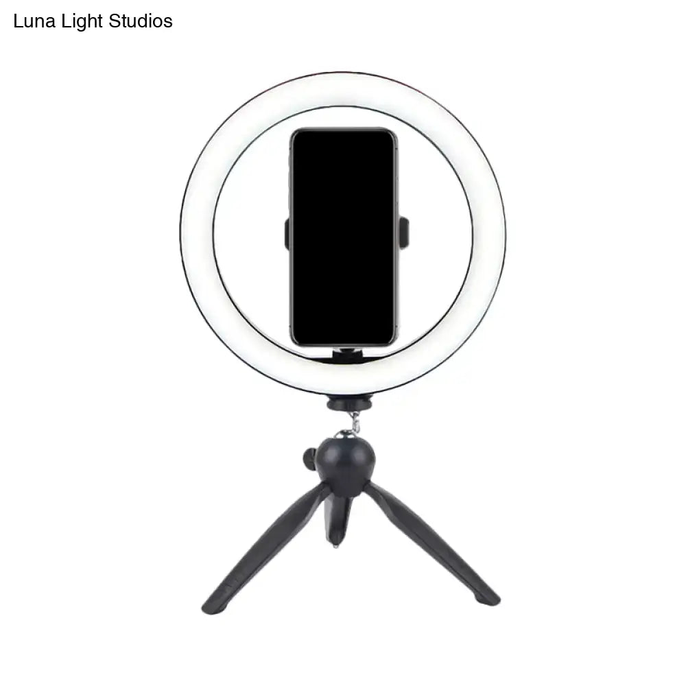 Black metal tripod ring light with phone holder on compact tripod stand Decorbites on Tampa Home & Garden Store