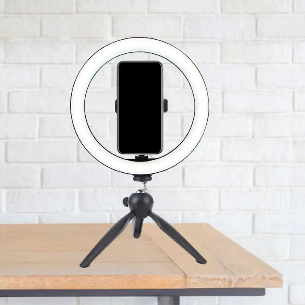 Black metal tripod ring light with smartphone mount by Decorbites for Home & Garden on Tampa Home & Garden Store