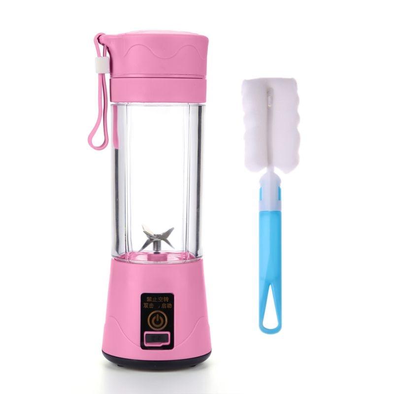 Stevvex pink portable USB blender with clear cup on Tampa Home & Garden Store