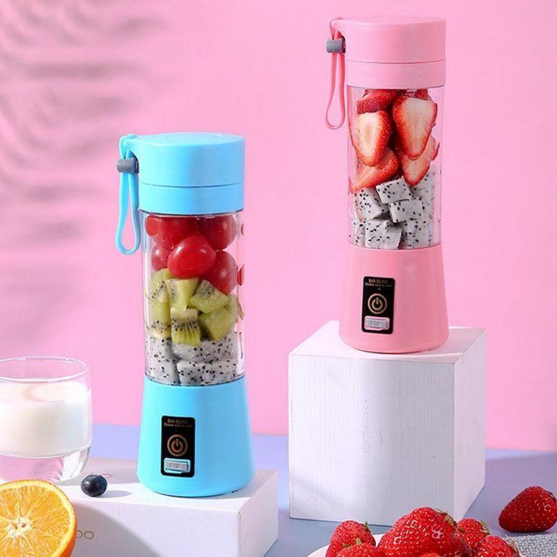 Portable blender mini mixer pink blue travel bottles with fruit on Tampa Garden Store on Tampa Home & Garden Store