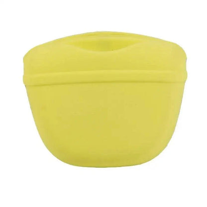 Portable dog training treat pouch Stevvex yellow silicone lid on Tampa Home & Garden Store