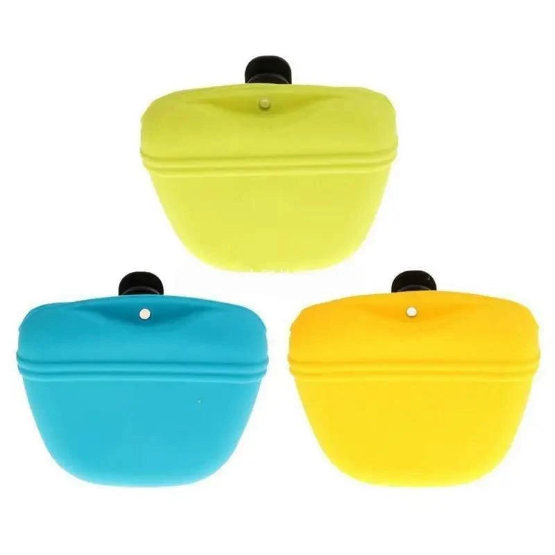 Portable dog training treat pouch Stevvex with sturdy clip neon yellow blue orange tri-pack waist bags for pets on Tampa Home & Garden Store