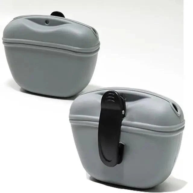 Portable dog training treat pouch two gray Stevvex waist bags with a large clip for outdoor use on Tampa Home & Garden Store