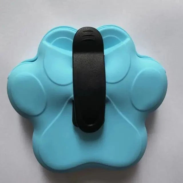 Stevvex paw-shaped dog training treat pouch with black clip on Tampa Home & Garden Store