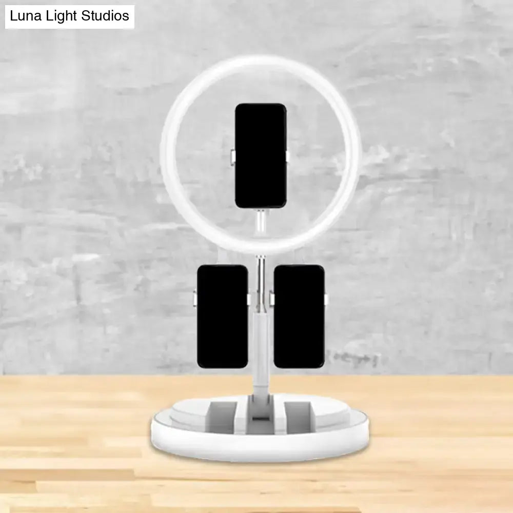 Pink metal ring light with three phone holders by Decorbites for Home & Garden on Tampa Home & Garden Store