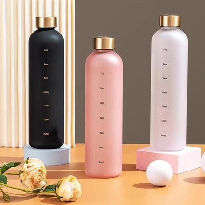 Portable Space Cup Water Bottle trio with markers in black, pink, frosted white by Stevvex on Tampa Home & Garden Store