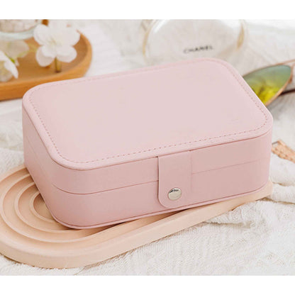 Shaketea pink portable jewelry box with soft PU leather, compact travel case on Tampa Home & Garden Store