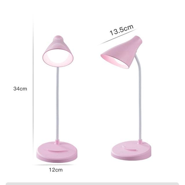 Stevvex USB rechargeable LED folding desk lamp pink, eye protection, touch dimming, 34 cm tall on Tampa Home & Garden Store