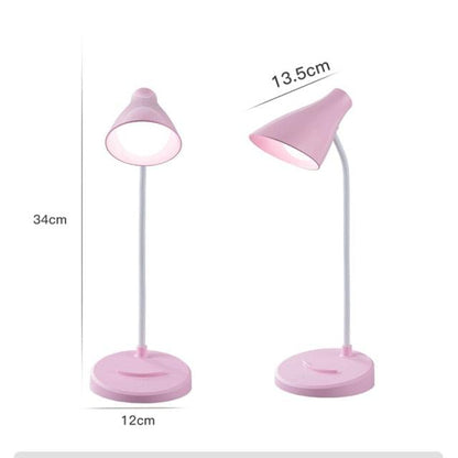 Stevvex USB rechargeable LED folding desk lamp pink, eye protection, touch dimming, 34 cm tall on Tampa Home & Garden Store