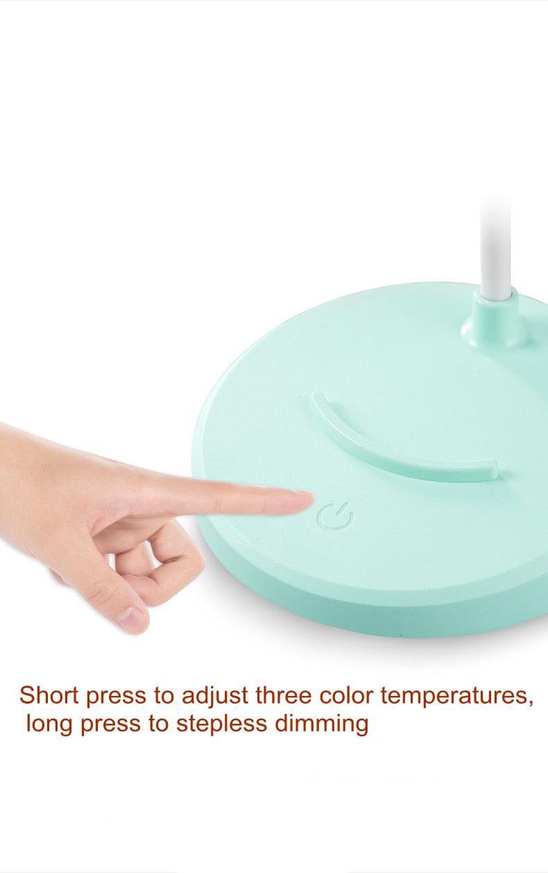 Desk lamp Stevvex mint green LED folding with touch dimming on Tampa Home & Garden Store