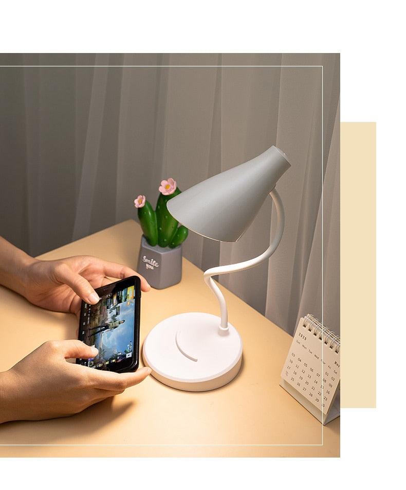Stevvex portable USB LED folding desk lamp white, eye protection, touch dimming on Tampa Home & Garden Store