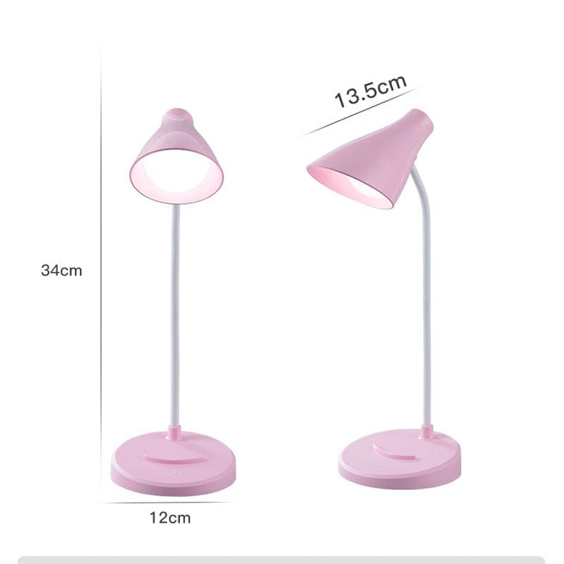 Stevvex pink USB rechargeable LED folding desk lamp with touch dimming and eye protection on Tampa Home & Garden Store