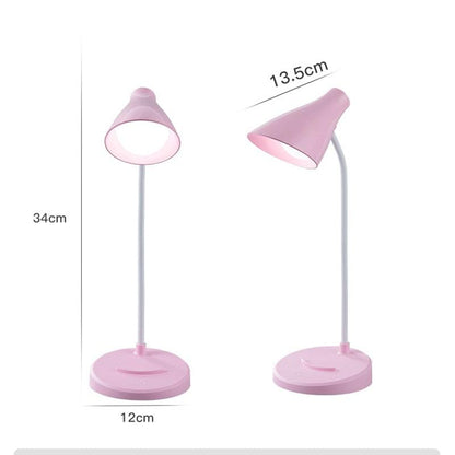Stevvex pink USB rechargeable LED folding desk lamp with touch dimming and eye protection on Tampa Home & Garden Store