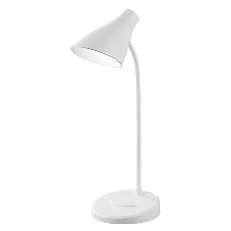 Portable USB rechargeable LED folding desk lamp in white by Stevvex with touch dimming on Tampa Home & Garden Store