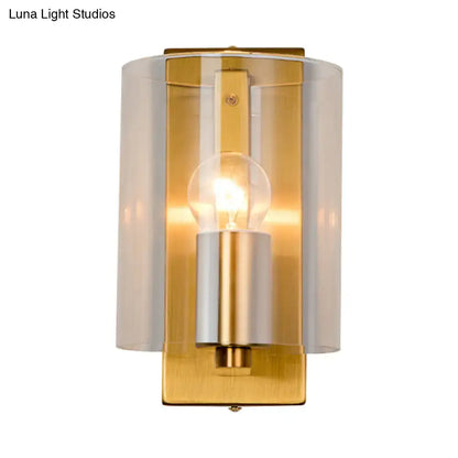 Brass clear glass wall sconce with exposed bulb by Decorbites on Tampa Home & Garden Store