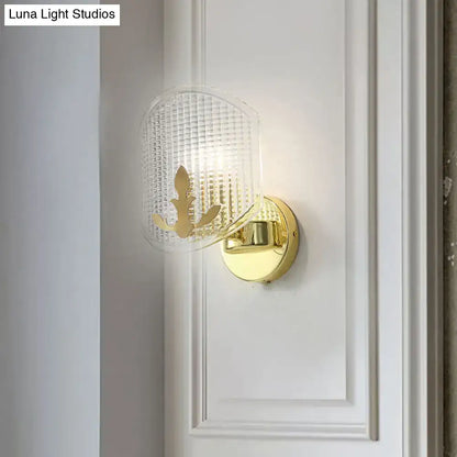 Gold lattice glass wall sconce with fleur-de-lis accent and brass mount Decorbites on Tampa Home & Garden Store