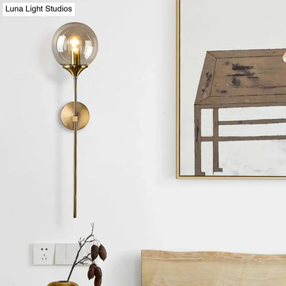Amber Smoke Glass Wall Sconce with brass finish, exposed bulb by Decorbites on Tampa Home & Garden Store