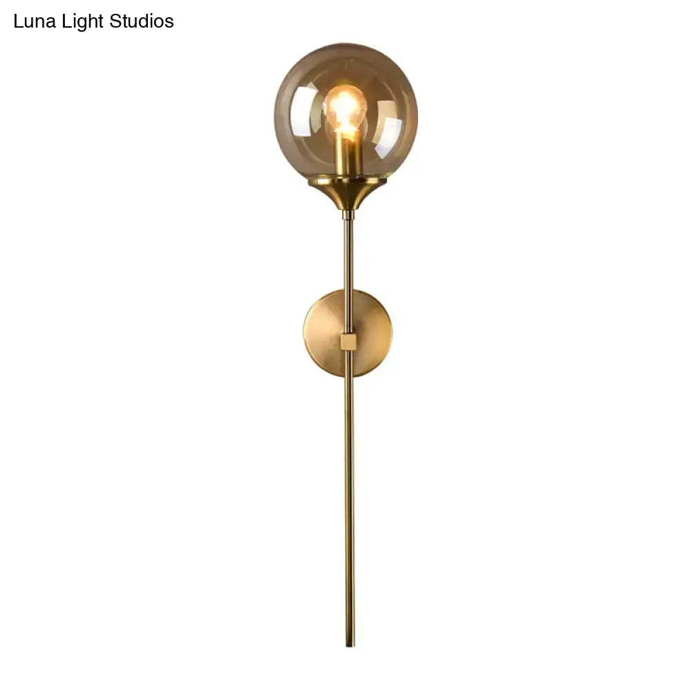 Amber Smoke Glass Wall Sconce brass finish with glass globe bulb Decorbites on Tampa Home & Garden Store