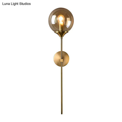 Amber Smoke Glass Wall Sconce brass finish with glass globe bulb Decorbites on Tampa Home & Garden Store