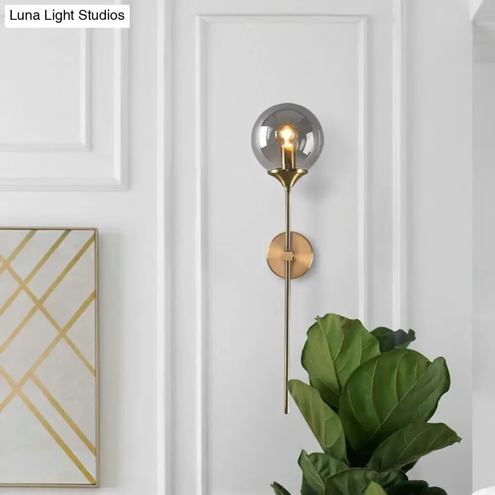 Amber Smoke Glass Wall Sconce brass finish 1-light Decorbites on Tampa Home & Garden Store