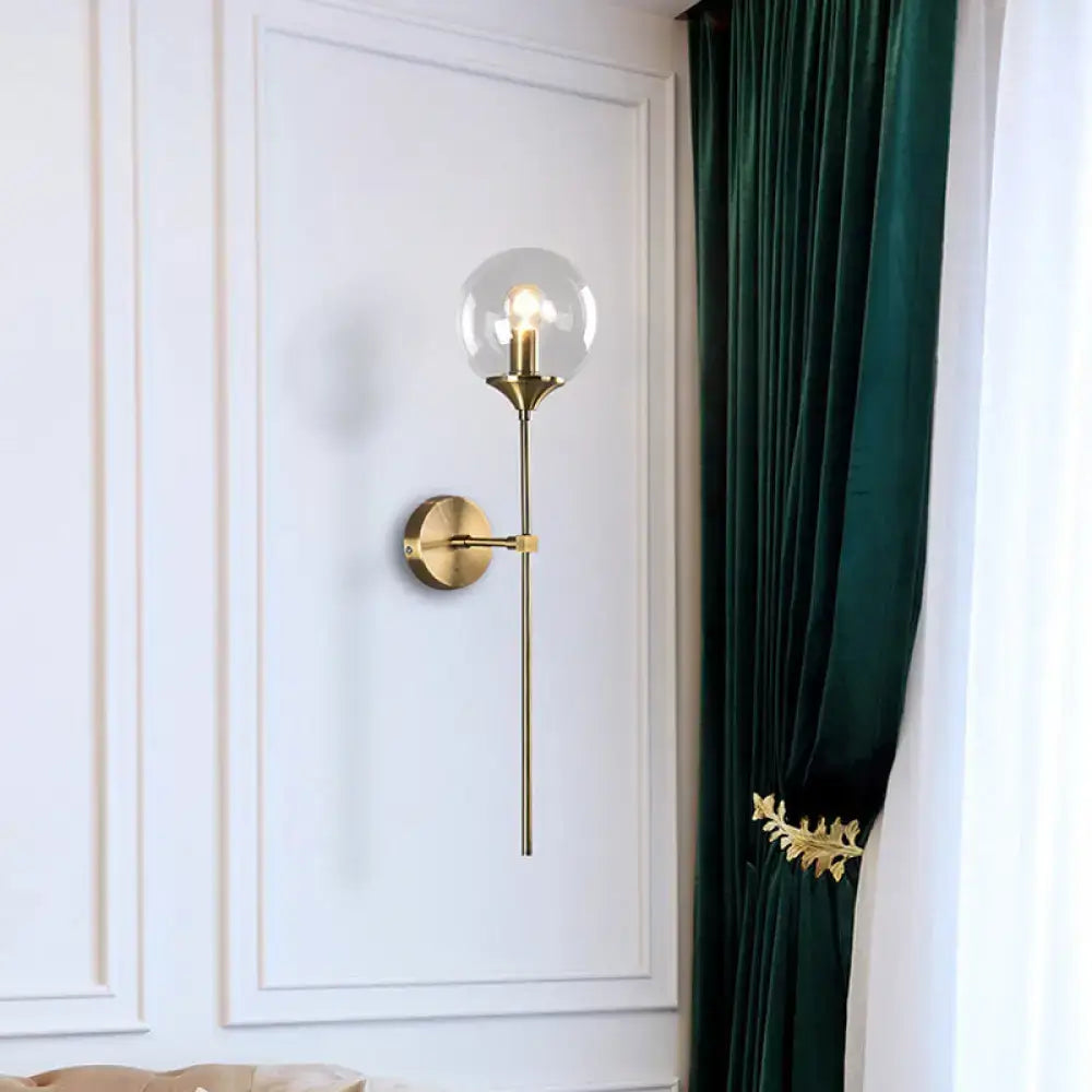Amber Smoke Glass Wall Sconce with brass finish, wall-mounted Decorbites on Tampa Home & Garden Store