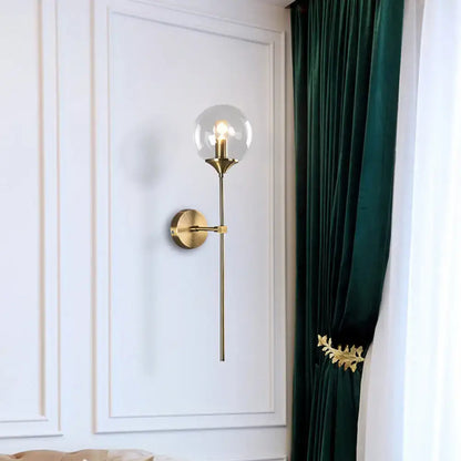 Amber Smoke Glass Wall Sconce with brass finish, wall-mounted Decorbites on Tampa Home & Garden Store