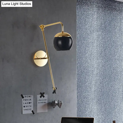 Black glass swing-arm sconce with brass finish wall mount by Decorbites on Tampa Home & Garden Store
