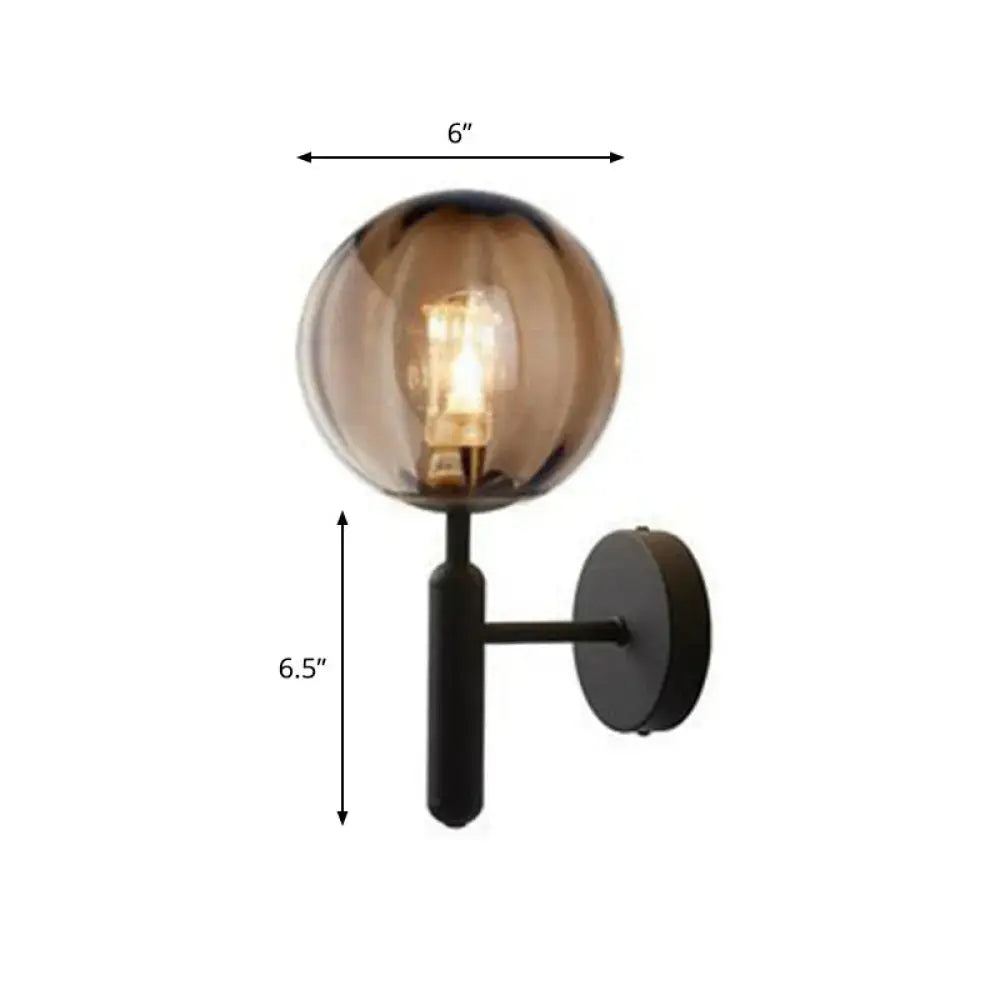 Decorbites postmodern black gold wall sconce with glass globe, bedroom lighting, 110v-120v on Tampa Home & Garden Store