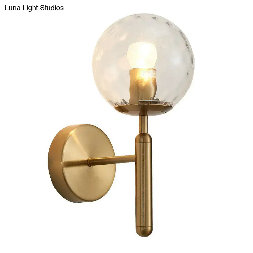 Postmodern black gold wall sconce with glass globe, brass finish light by Decorbites on Tampa Home & Garden Store