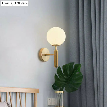 Postmodern black gold wall sconce with glass globe for bedroom, Decorbites, 110–120V on Tampa Home & Garden Store