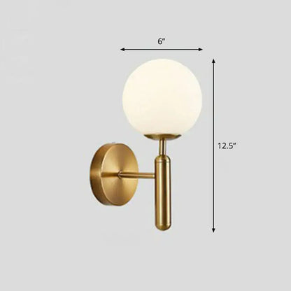 Postmodern gold wall sconce with glass globe by Decorbites for bedroom 110–120V on Tampa Home & Garden Store
