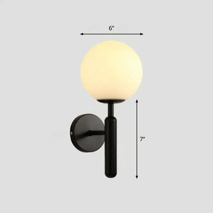 Postmodern black wall sconce with glass globe light by Decorbites 110-120V on Tampa Home & Garden Store