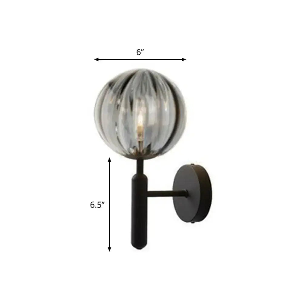 Postmodern black gold wall sconce with glass globe shade, wall mounted Decorbites on Tampa Home & Garden Store